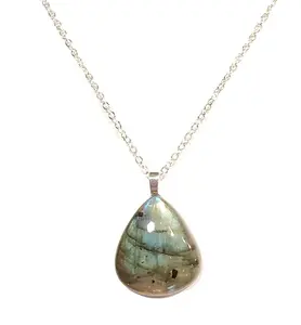 Labradorite Teardrop Pendant Necklace