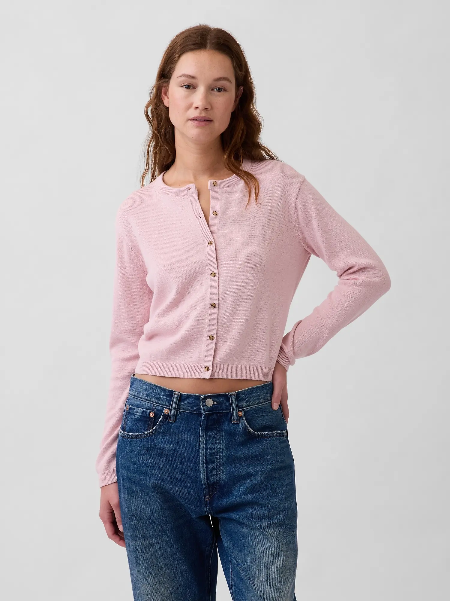 Gap Women's 100% Cotton Relaxed Crop Cardigan Sweater