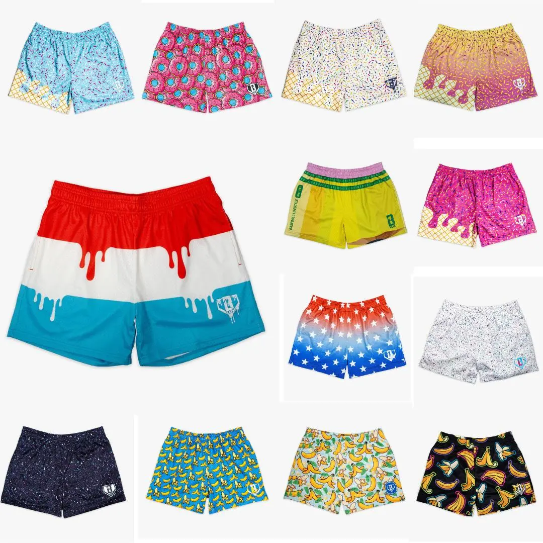 Men's Icecream Mesh Shorts - Athletic Casual, Breathable Sport, Casual Wear Styles for Hot Weather Cooling, Athletic Casual Shorts, Breathable Sport Shorts