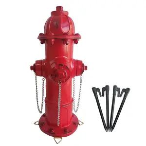 A fake fire hydrant for dogs to urinate, dog fire hydrant pee post, backyard decorative outdoor statue Men's Firefighter Gift (13 inches)