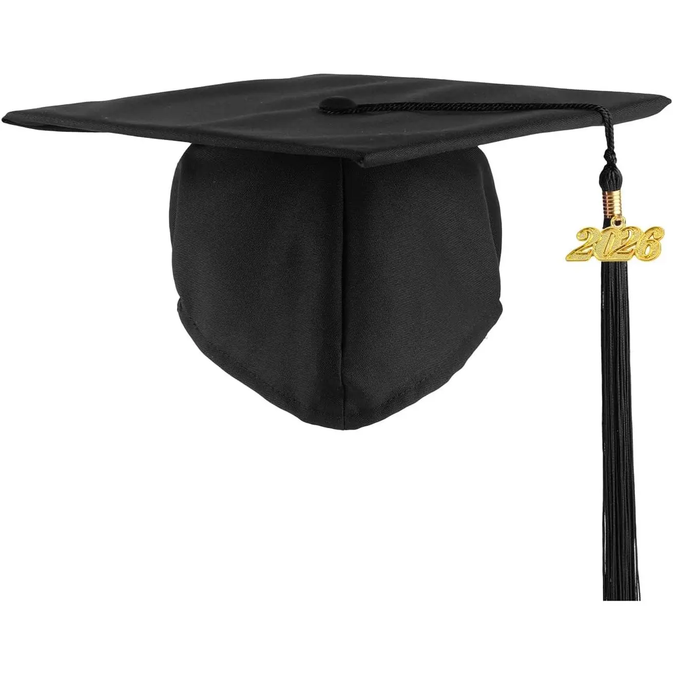 Unisex Adult Matte Graduation Cap with Tassel, 2025/2026 Dates, 12 Colors, Grad Party Supplies