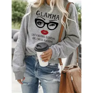 Women’s casual slim-fit long-sleeve hooded sweatshirt, crewneck pullover, patterned letter print, fashionable autumn and winter top GARMENTARY