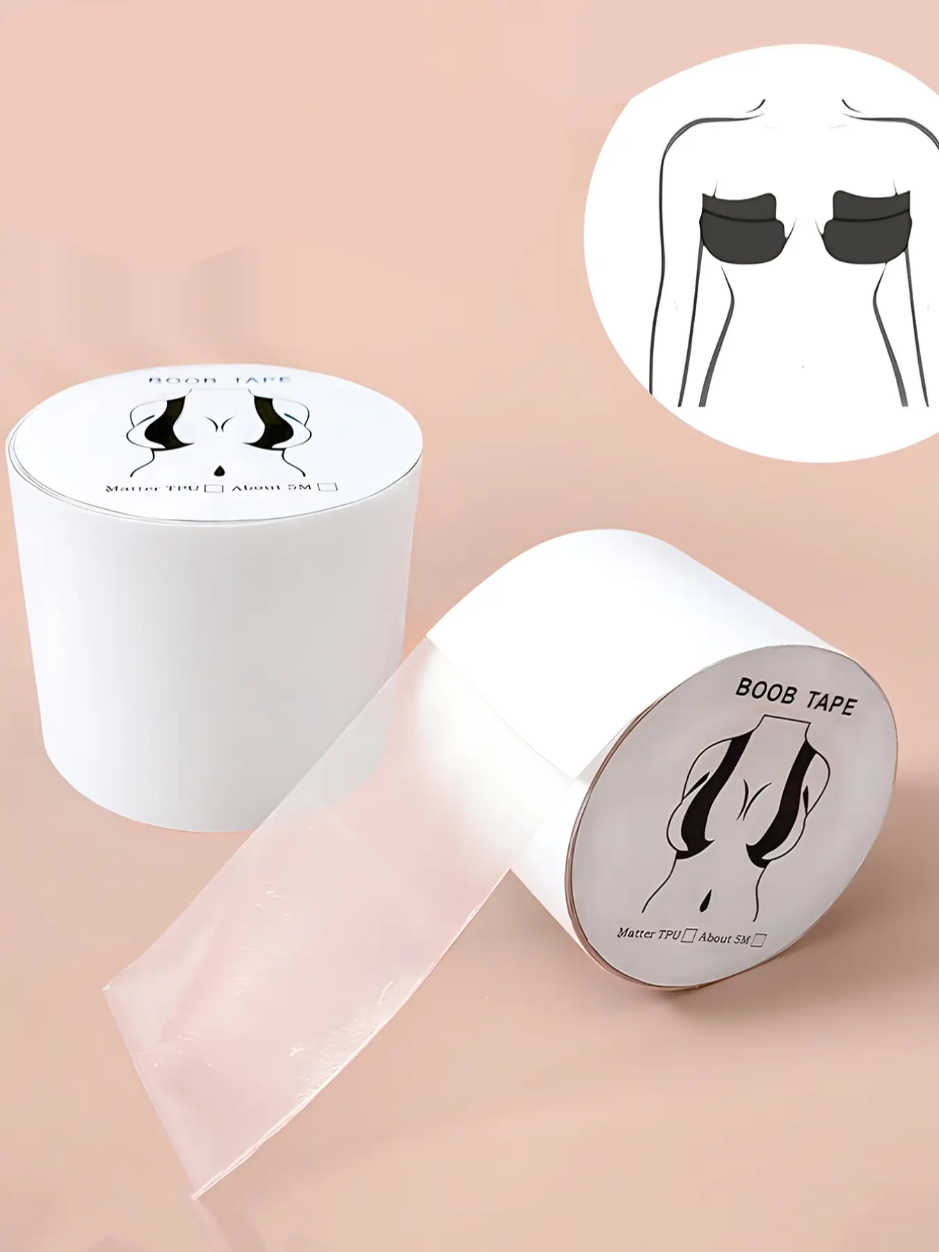 Transparent Push Up Adhesive Bra, Sweat Resistant, Anti-Exposure and Anti-Show Nipples, Adjustable Cuttable Design for All Seasons