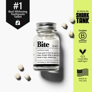 Bite Toothpaste Bits – Natural, Remineralizing, Whitening Toothpaste Tablets with Nano-Hydroxyapatite and Xylitol - As Seen On Shark Tank