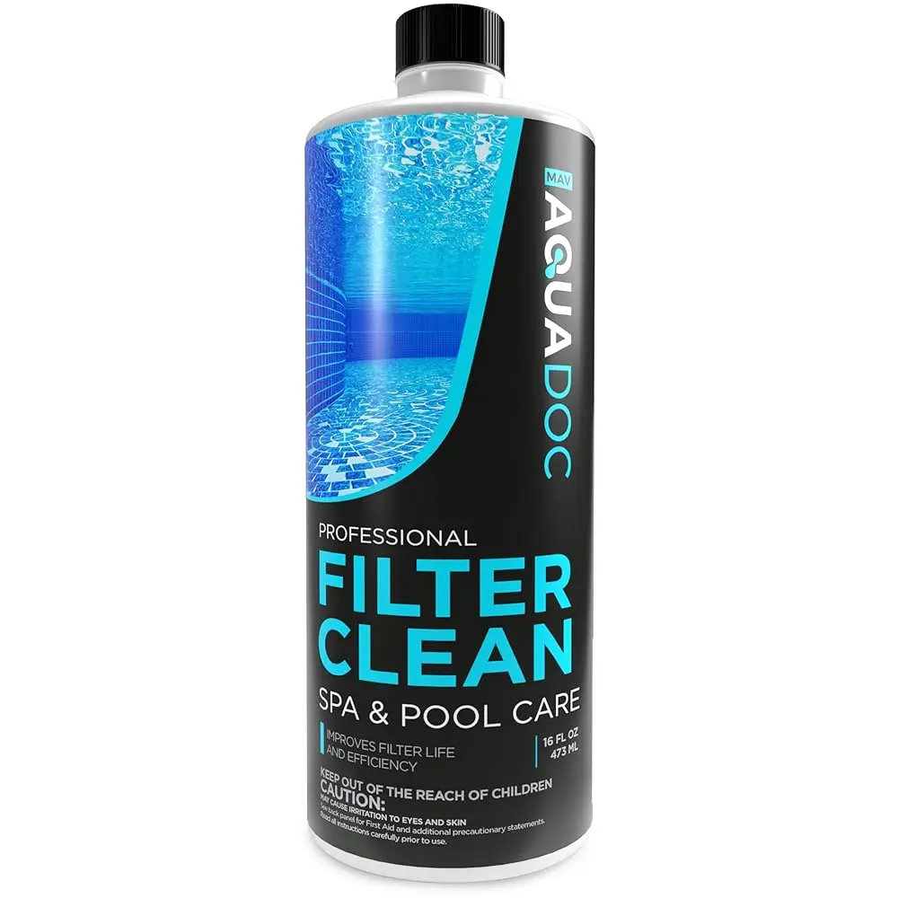 AquaDoc Diatomaceous Earth Filter Cleaner - Easy-to-Use, Fast-Acting Soak Solution for Hot Tub, Pool Cartridge Filters, Hot Tubs