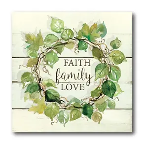 Courtside Market Faith, Family, Love 16x16 Canvas Wall Art