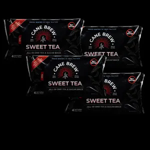 Cane Brew Sweet Tea 4 Pack - 16 Half-Gallon Tea & Sugar Bags - Makes 8 Gallons - Non-Returnable Beverage Product
