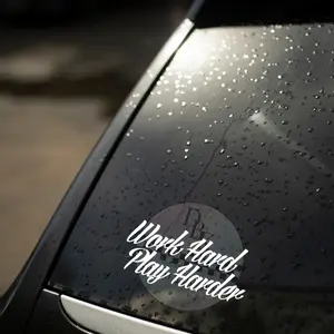 'Work Hard Play Harder' Permanent Decal Sticker - Car/ Truck Decal Sticker