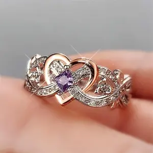 2026 Elegant Infinity Heart Shaped Ring - 1pc Statement Ring, Fashion Jewelry - Engagement Wedding Band for Daily & Special Occasions