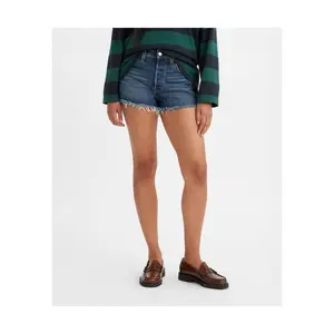 Levi's 501 Original Women's High-Rise Frayed Jean Denim Shorts, Medium Blue, 27