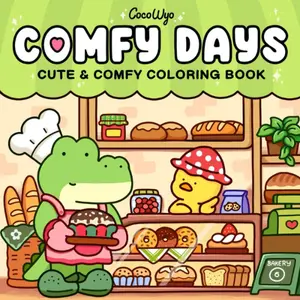 Comfy Days: Coloring Book for Adults and Teens Featuring Super Cute Animal Characters in Cozy Hygge Moments for Relaxation (Cozy Spaces Coloring) Paperback by Coco Wyo fuzzy hygge coloring book