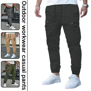 New Men's Spring And Autumn Work Pants Solid Color Outdoor Casual Pants For Men