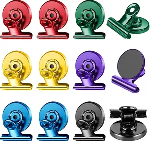 12 Pack Magnetic Clips for Picture Hanging and Photo Display, Strong Scratch-Free Heavy Duty Magnets for Refrigerator, Whiteboard, Office, Kitchen, Party Use, School