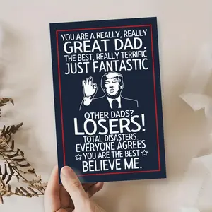 Funny Birthday Card for Dad Grandpa Husband, Humor Fathers Day Card & Gift from Son Daughter Wife, Ideal Gift for Father Grandfather Stepfather Husband, Greeting Card, Positive Message Card, Quote Cards
