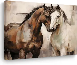 Horse Pictures Wall Decor Horse Wall Art Retro Horse Decor Horse Gifts Canvas Wall Art Vintage Country Horse Stuff Framed Poster Prints for Home Farmhouse Bathroom Bedroom Living Room SHJY-00502