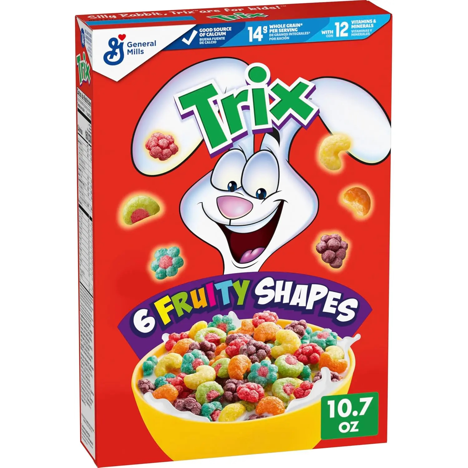 Trix Breakfast Cereal, 6 Fruity Shapes, 10.7 oz | Whole Grain, Good Source of Calcium, 12 Vitamins and Minerals, Natural Colors