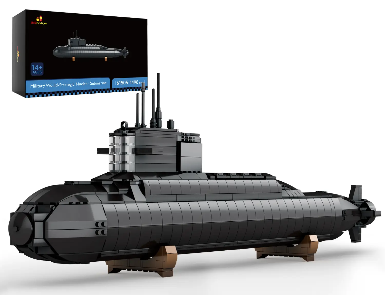 JMBricklayer 61505 Nuclear Submarine Building Block Kit - Model Building Kits, Classic Toy, Collection Piece, Home Office Decor, Birthday Gift for 5 Years & 12 Years Above, Building Block Sets, Birthdays