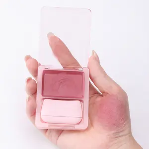 Waterproof and sweat proof powder blusher cream, which can prevent blushing and moistening in summer, can keep makeup natural and lasting Cosmetic Pink Peach Topical Cosmetic