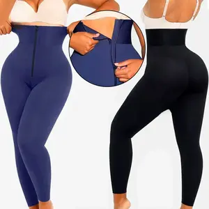 High-waisted body-shaping butt-lifting pants with zipper, tummy control, sports yoga pants, high elasticity