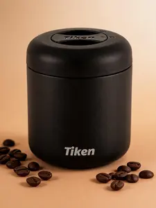 Tiken Airtight Coffee Bean Jar - Compact Portable Kitchen Container, Double Wall Stainless Steel, UV Blocking, Switchable to Food Storage for Outdoors Canister