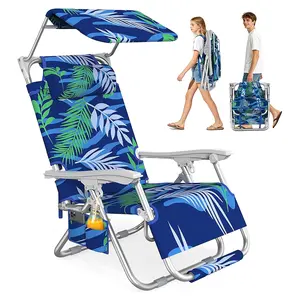 Slendor Zero Gravity Beach Chair with Canopy – Lightweight & Portable, Adjustable Reclining Lounger with Shade, Folding Lay Flat Chair for Outdoor, Poolside & Camping,summerwins