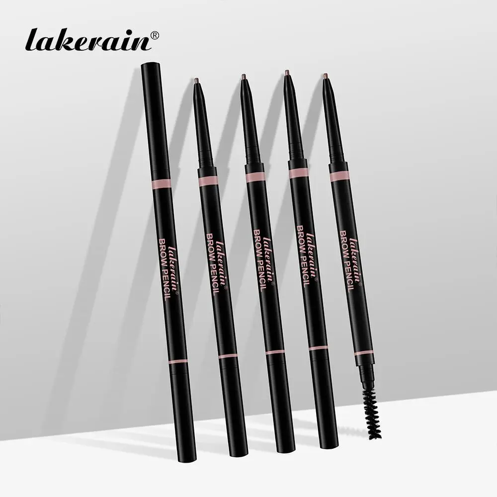 Long Lasting Cosmetic Eyebrow Pencil with Brush, 3 Counts Smooth Thin Brow Pencil, Precisely Outline The Eyebrow Shape, Suitable for Beginners, Makeup, Eyebrow Products