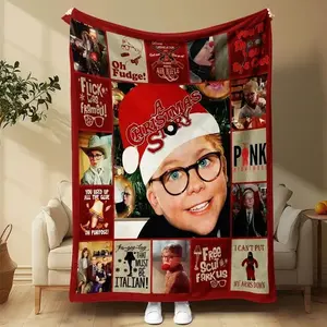 This Christmas story blanket, filled with Christmas memories, features iconic lines and adorable patterns. Comfortable and lightweight, it's an ideal choice for sofa and bedroom décor, and a perfect gift for the family.