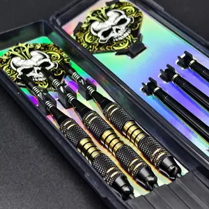 Professional high-quality hard dart set with exquisite skull patterns and stable flight wings, consisting of 3 pieces. Easy to control stunt throwing and 3-dart gameplay, meeting the needs of both professional players and enthusiasts Darts Sets