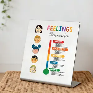 Feelings Thermometer for Kids, Emotional Regulation Tool for Anger Management, Calm Down Corner Supplies, Sel Mindfulness Chart for Home & Classroom