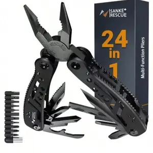 24-In-1 Multi-Functional Portable Stainless Steel Folding Pliers, Outdoor Survival Camping Hunting Hiking Screwdriver, Fashion Multitool Pliers