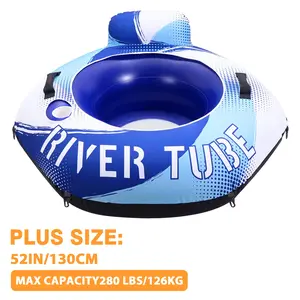 WERNNSAI 52" Inflatable River Tube, Heavy-Duty Oxford Canvas Cover, 320 lbs Capacity, Ergonomic Backrest & Mesh Bottom, Cup Holder + 6 Metal Clips for Pool Lake River Raft Float Lounge Chair for Adults  TikTokShopDealsforYouDays