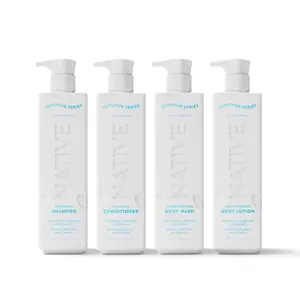 NATIVE Sensitive Series Personal Care Set – Body Wash, Lotion, Shampoo & Conditioner Soothing Coconut Cosmetic Gentle