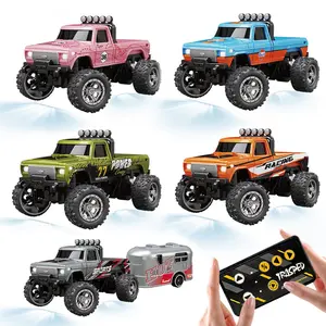 1:64 Mini RC Off-Road Car, Alloy Material, 2.4g, Adjustable Speed, Cool Lights, Buffer Suspension, Suitable for 6+, Christmas Gift, RC Model Car