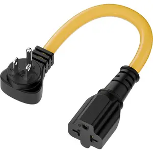 [4-in-1] 15 Amp Household AC Plug to 20 Amp T  Adapter ,Nema5-15P to 5-15R,5-20R,6-15R,6-20R, 4 in 1 AC Adapter,