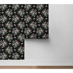 NextWall Floral Bunches Peel and Stick Wallpaper NextWall Floral Bunches Peel and Stick Wallpaper