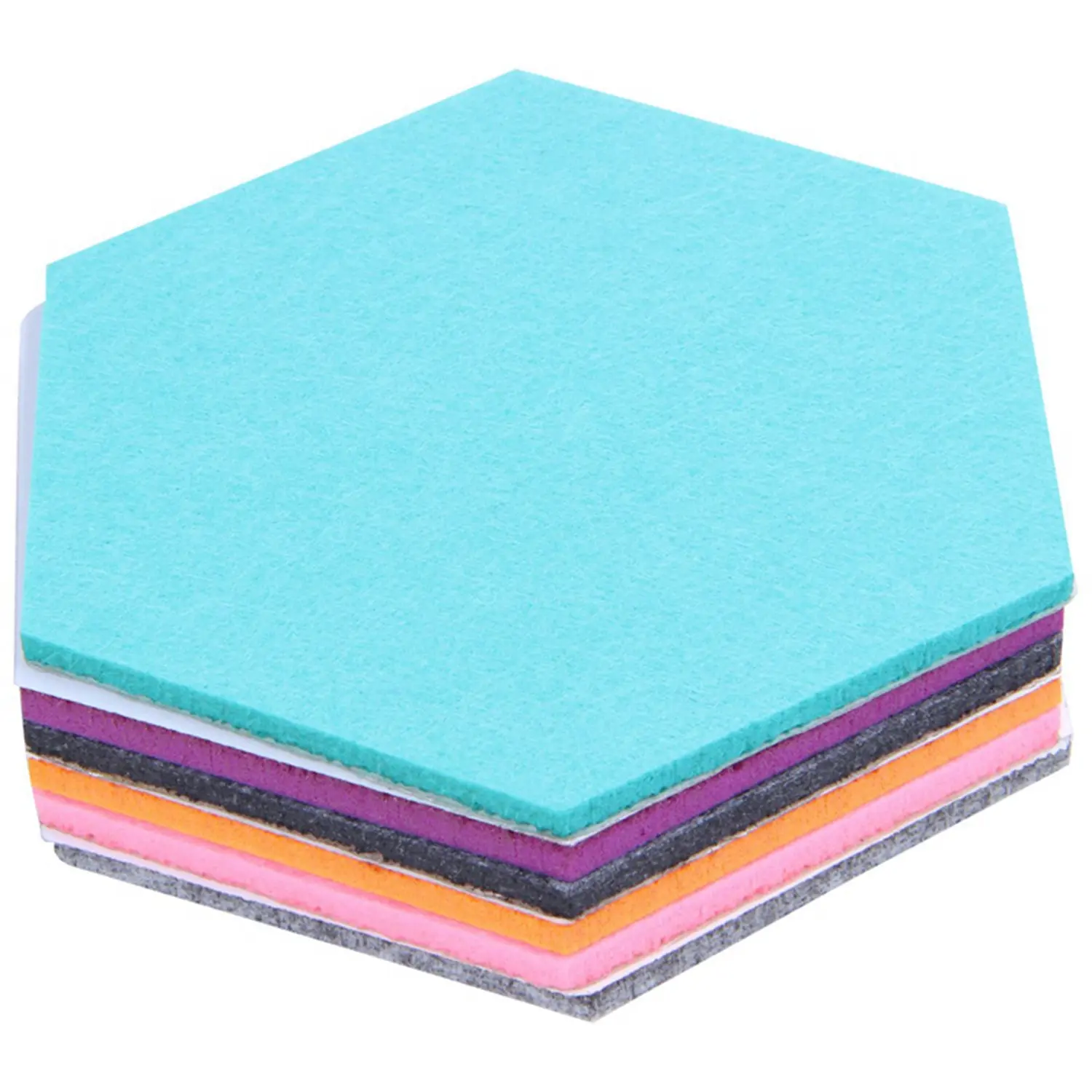 6-Pack Hexagon Felt Memo Boards with Pushpins, High Density Foam Tiles, Eco-Friendly 12*14cm Thickness 0.5cm, Easy-Install Self-Adhesive Easy-Remove for Wall Surfaces, Home Decoration Displaying Pictures (Sports & Outdoor Ball Sports Football Accessory)