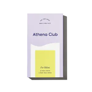 Athena Club Wax Strip Kit for Bikini - 24 Wax Strips & Post-Wax Wipes for Body Care and Comfort