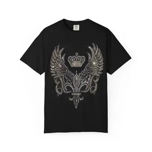 Sparkling Winged Crown T-shirt for Trendsetters, Unisex Bling Tee, Stylish Gift, Fashion Statement, Party Wear, Holiday Gift