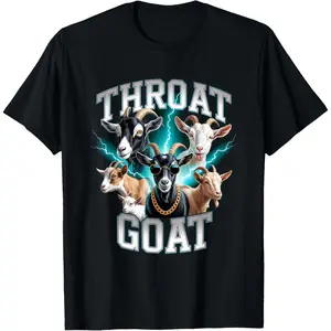 Cotton Streetwear Graphic Tees Casual Round Neck Shortsleeve Fashion Throat Goat Meme Y2K  Unwearable T-Shirt