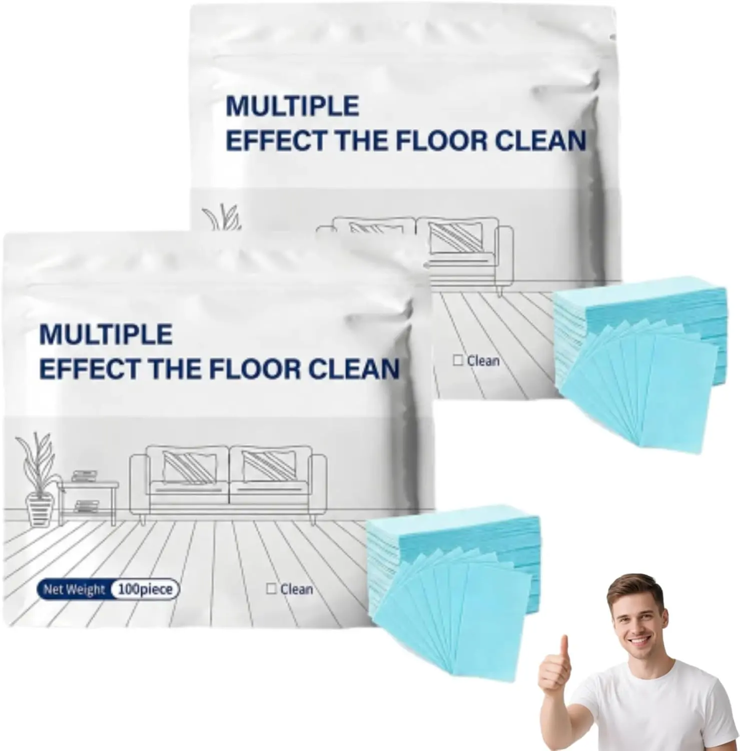 Multi-surface Floor Cleaning Tablets, 100 Piece Floor Cleaning Tablets Multi- Surface Cleaner, Multiple Effect the floors Clean, Concentrated Cleaner for Hardwood, Tile, Laminate & More (200pcs, 1)