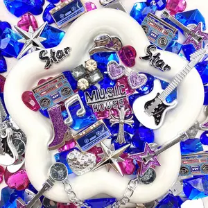 House Of Music - Junk Live Mix- Junk Mix Rhinestone Alloy, ABS & Acrylic Charms – Sparkly Decorative Pieces for DIY Phone Cases, Decoden Cream & Resin Crafts