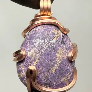 Purpurite Copper PENDANT Natural Stone Artisan Crafted Unique Design