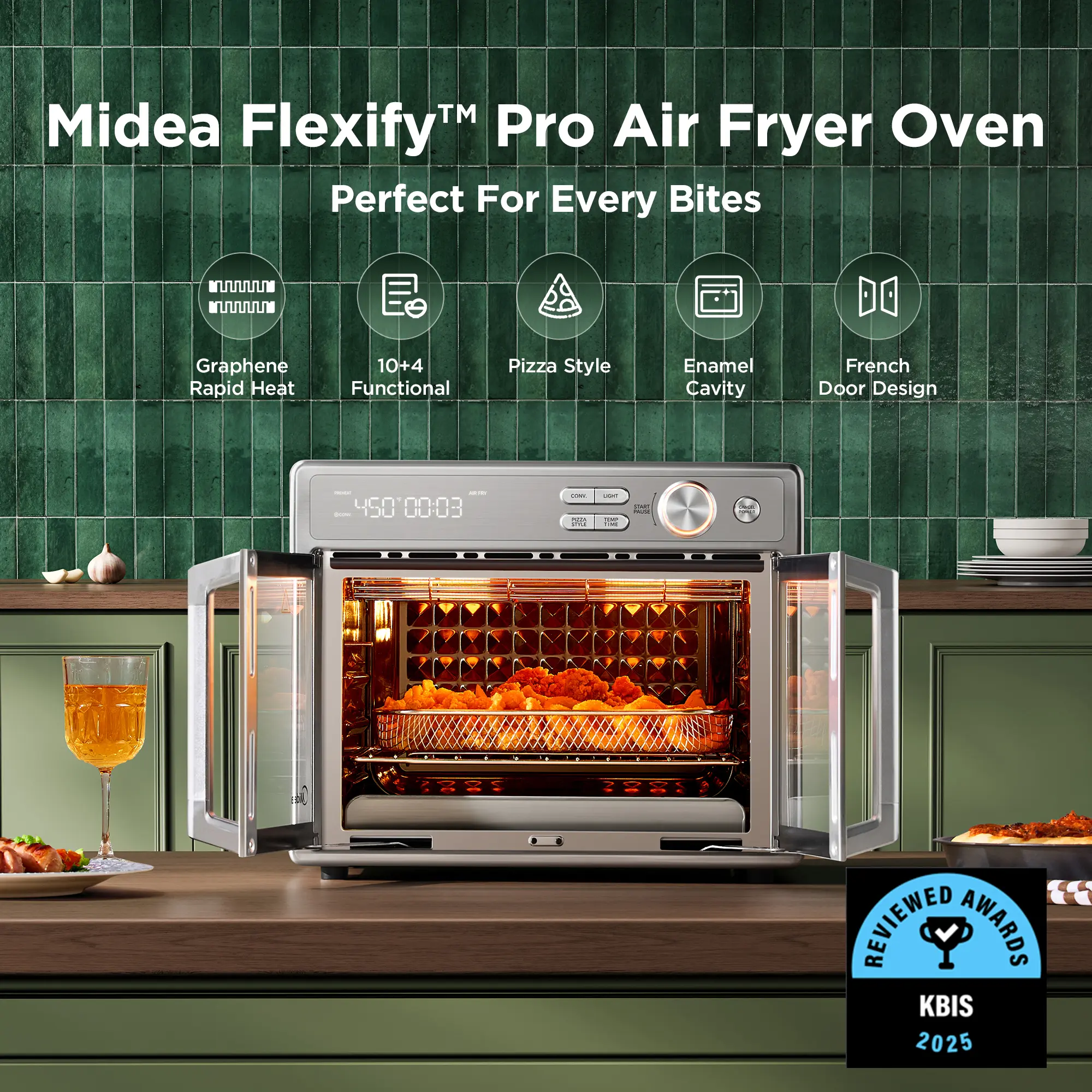 Midea Flexify Pro French Door Air Fryer Toaster Oven, 26.4 QT Midea Flexify Pro French Door Air Fryer Toaster Oven, 26.4 QT