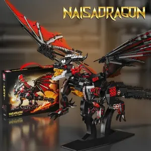 1438 Pieces Dragon Building Blocks Toy, Adjustable Battle Pose, Movie Game Series Desk Decor, Kids Assembly Toy, Perfect Gift