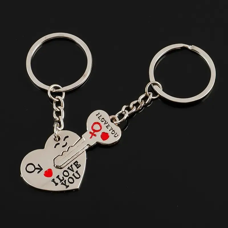 Engraved Fabric Couple Heart Keychain Set - Custom, Heart-Shaped Engraving, Interlocking, Everyday Carry, Hangable Keychains, Sweet Romantic Lover Gift with Summer Vibes, Custom Keychains