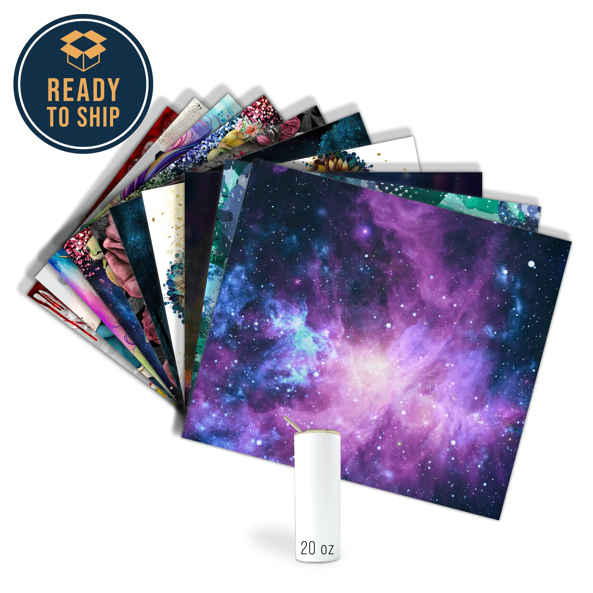 Assorted Ready to Press Sublimation Prints for 20oz Straight Skinny Tumblers (10 Pack) - Collection a Assorted Ready to Press Sublimation Prints for 20oz Straight Skinny Tumblers (10 Pack) - Collection a
