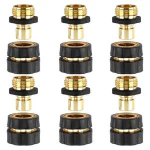 Garden Hose Quick Connector, 3/4 Inch Male and Female Garden Hose Fitting Quick Connector Rubber Washers Leak Proof Durable Aluminum