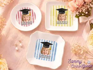 Personalized Photo Jewelry Dish, Look Who Graduates Ring Dish, Senior 2026 Gifts, Class Of 2026 Mom Dad Gifts