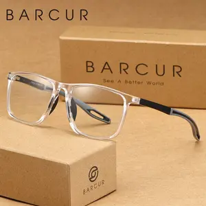 BARCUR Minimalist And Comfortable High Quality Eyewear Reading Eyeglasses Square Full Frame Men's Reading Glasses With PC Lens Material Enhance Visual Comfort Must Have Glasses. Brand Packaging Is A Great Gift Item