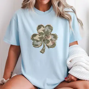 Clove Camo Patchwork Comfort Color Graphic T-Shirt, Relax Fit, Soft Print